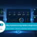Manufacturing analytics dashboard illustrating a single source of truth with ERP data and performance metrics